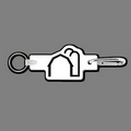Key Clip W/ Key Ring & Barn w/ Silos (Outline) Key Tag